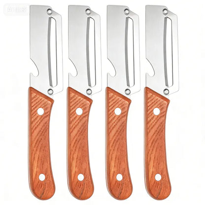 【Master Chef Grade】✨ TitanBlade Pro · 2.5mm Zero-Flex Steel Engineering · Heavy Duty Peeler & Bottle Opener for Tough Produce (Pumpkin, Pineapple, Sugar Cane) — Ergonomic Wood Handle, No-Slip Grip, Clean Cuts in Seconds!
