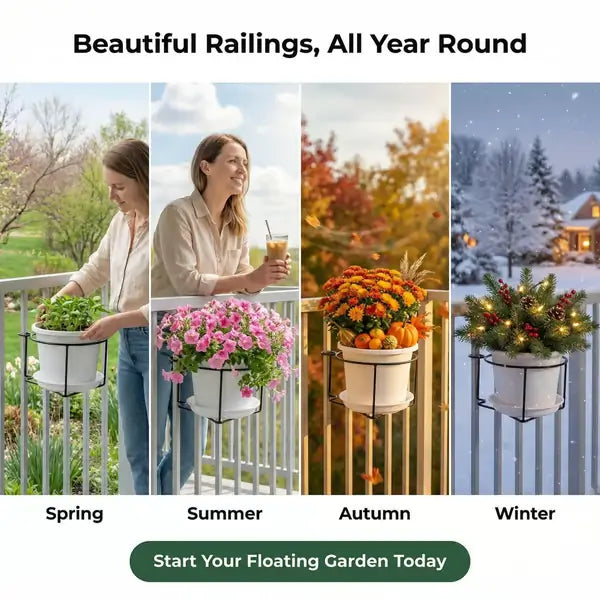Hanging Flower Pots for Home Kitchens are Commonly Used On Balconies with Iron Hollow Hanging Leaves to Decorate The Stable Garden Green Well Hanging Flower Baskets (Champagne)
