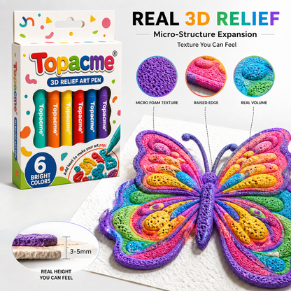 Topacme® 3D Puff Art Pens – Draw, Heat & Watch It Rise