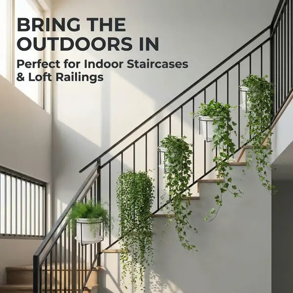 Hanging Flower Pots for Home Kitchens are Commonly Used On Balconies with Iron Hollow Hanging Leaves to Decorate The Stable Garden Green Well Hanging Flower Baskets (Champagne)