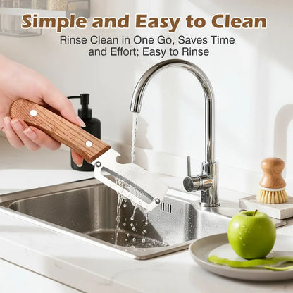 【Master Chef Grade】✨ TitanBlade Pro · 2.5mm Zero-Flex Steel Engineering · Heavy Duty Peeler & Bottle Opener for Tough Produce (Pumpkin, Pineapple, Sugar Cane) — Ergonomic Wood Handle, No-Slip Grip, Clean Cuts in Seconds!