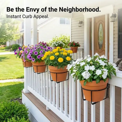 Hanging Flower Pots for Home Kitchens are Commonly Used On Balconies with Iron Hollow Hanging Leaves to Decorate The Stable Garden Green Well Hanging Flower Baskets (Champagne)