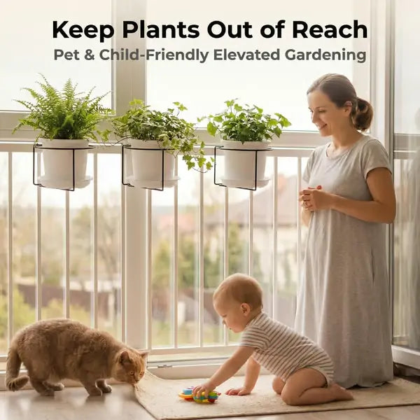Hanging Flower Pots for Home Kitchens are Commonly Used On Balconies with Iron Hollow Hanging Leaves to Decorate The Stable Garden Green Well Hanging Flower Baskets (Champagne)