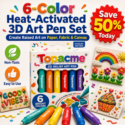 Topacme® 3D Puff Art Pens – Draw, Heat & Watch It Rise