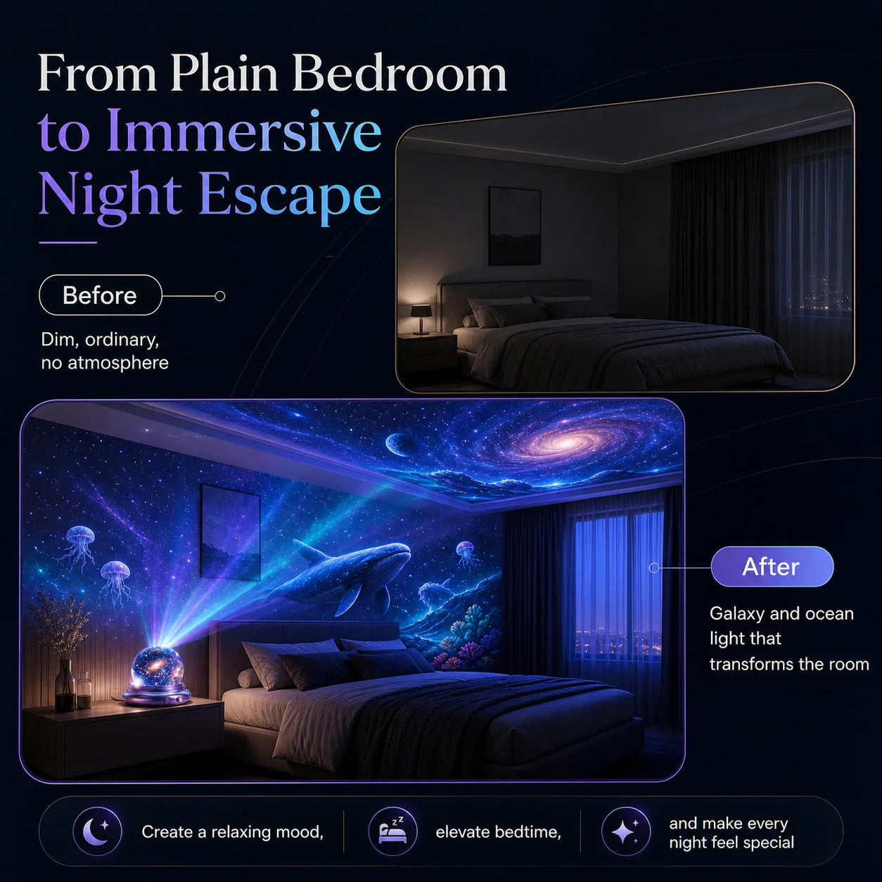 🌌 𝐓𝐨𝐩𝐚𝐜𝐦𝐞® Dynamic ambient projector light⭐