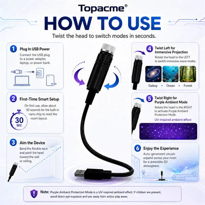 🌌𝐓𝐨𝐩𝐚𝐜𝐦𝐞® 5D 💡Night Light Projector