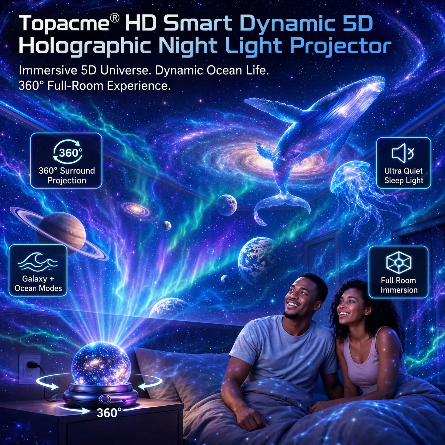 🌌 𝐓𝐨𝐩𝐚𝐜𝐦𝐞® Dynamic ambient projector light⭐