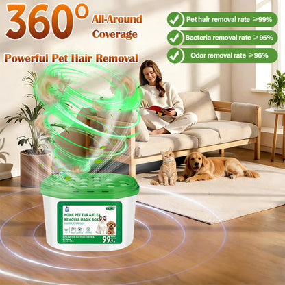 【Official Pet Care】✨ FurMagic Box · 3-in-1 Passive Electrostatic Adsorber · Automatic Pet Hair & Odor Remover for Home, Nursery & Pet Areas — Plant-Based Safety, No Electricity, Clean Air Starts in Seconds!