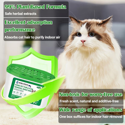 【Official Pet Care】✨ FurMagic Box · 3-in-1 Passive Electrostatic Adsorber · Automatic Pet Hair & Odor Remover for Home, Nursery & Pet Areas — Plant-Based Safety, No Electricity, Clean Air Starts in Seconds!